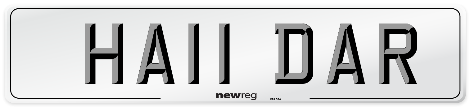 HA11 DAR Number Plate from New Reg